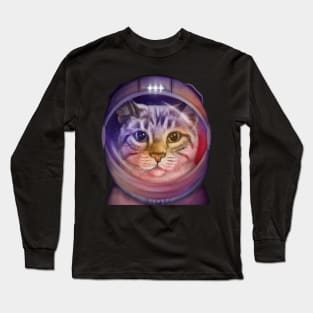 Astronaut Cat in space Long Sleeve T-Shirt